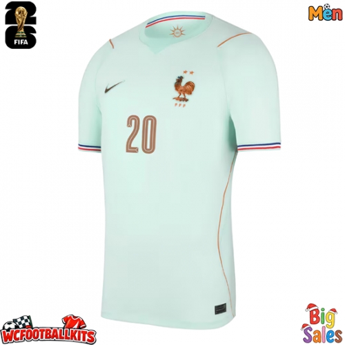 France Desire Doue #20 Replica Away Stadium Shirt World Cup 2026 Short Sleeve
